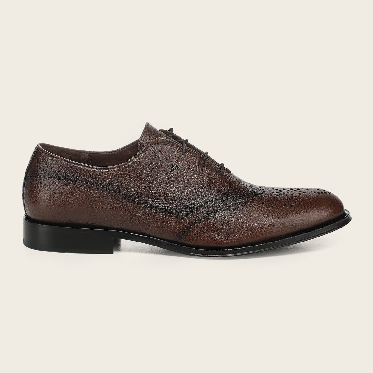 Zapato de vestir tipo Oxford para caballero en piel genuina de venado italiano