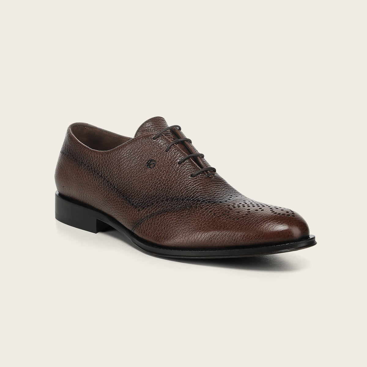 Zapato de vestir tipo Oxford para caballero en piel genuina de venado italiano