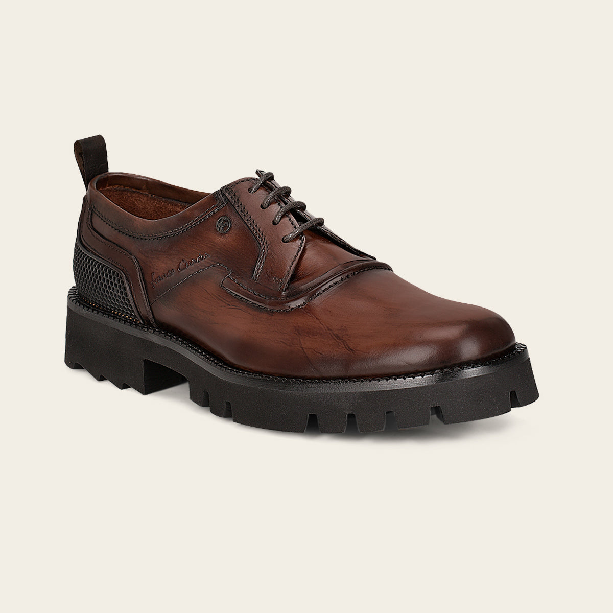 Zapato derby para caballero en piel de bovino con suela XL