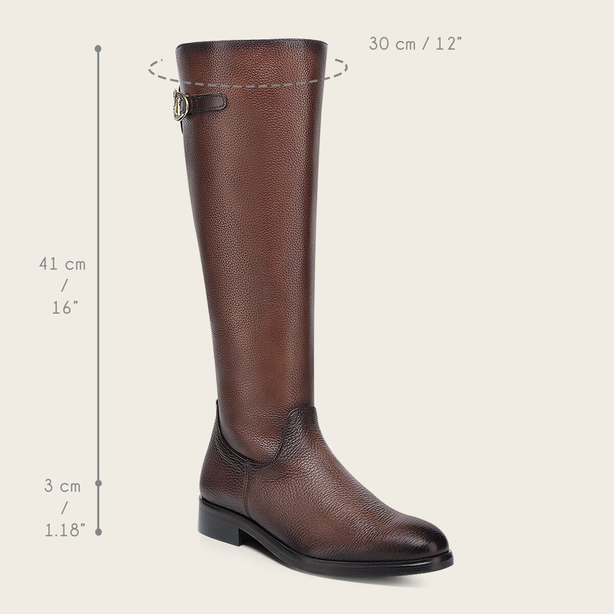 Bota casual en piel genuina de venado para dama