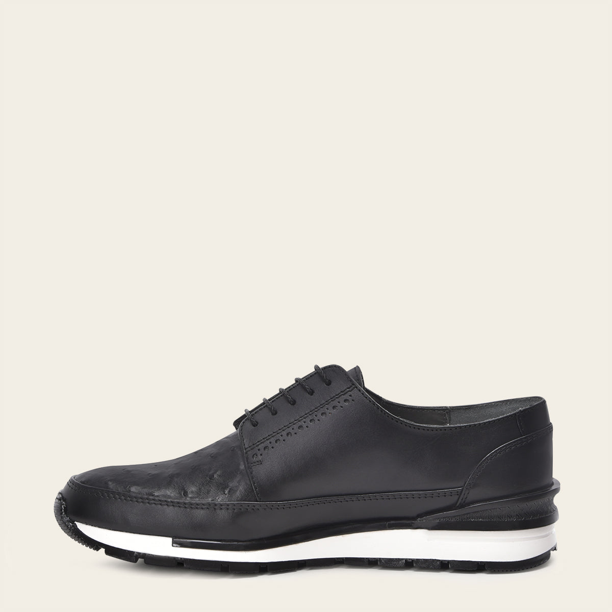 Tenis con piel genuina de avestruz para caballero