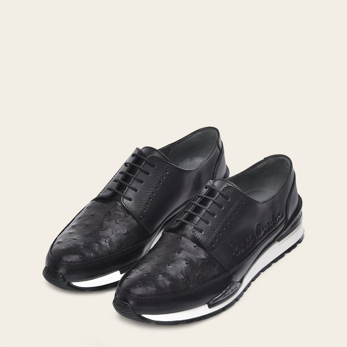 Tenis con piel genuina de avestruz para caballero