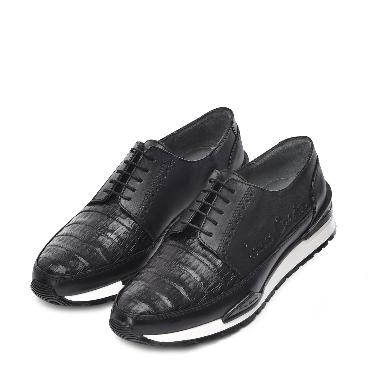 Tenis con piel genuina de caimán para caballero