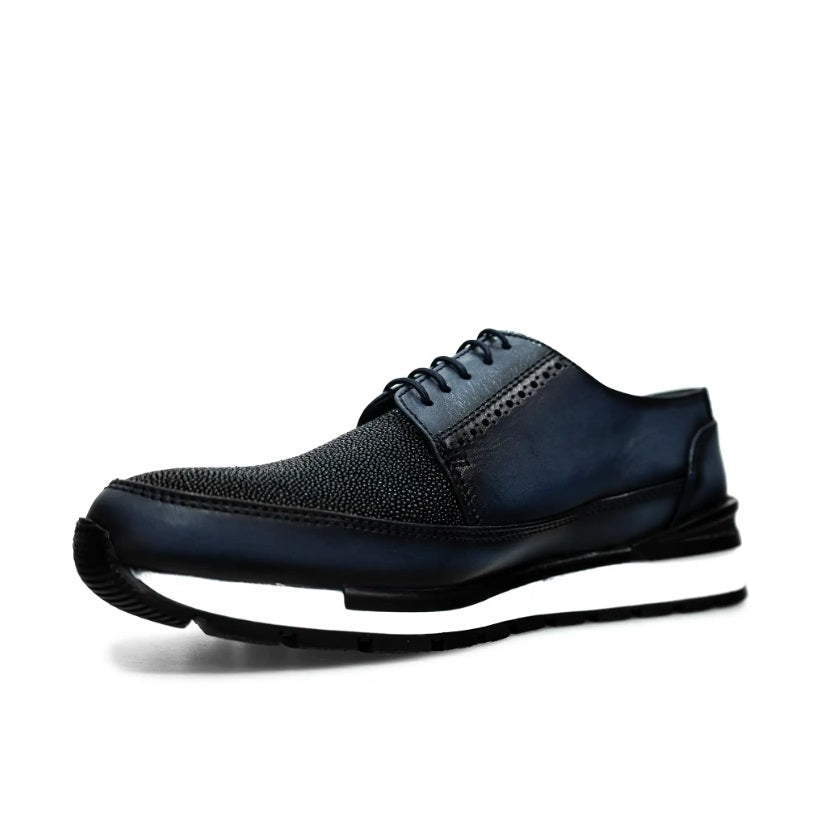 Tenis con piel genuina de mantarraya para caballero