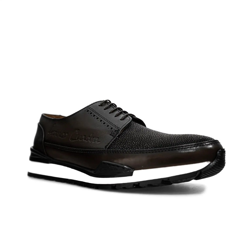 Tenis con piel genuina de mantarraya para caballero
