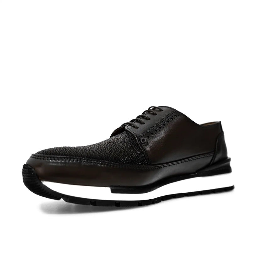 Tenis con piel genuina de mantarraya para caballero