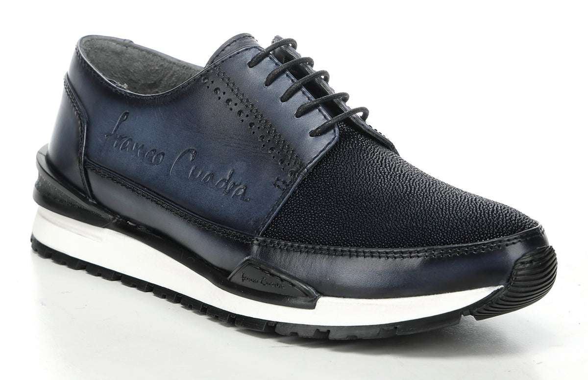 Tenis con piel genuina de mantarraya para caballero
