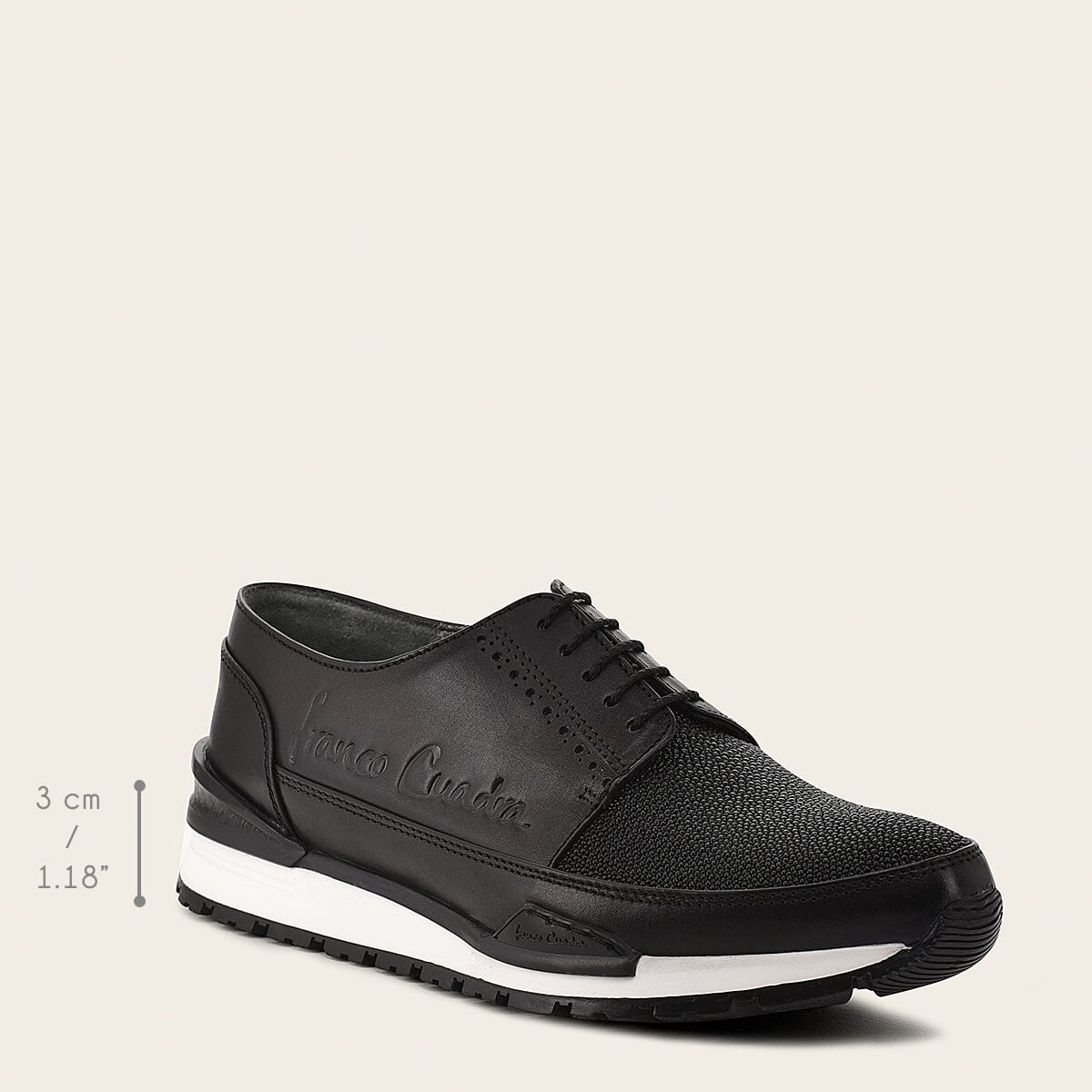 Tenis con piel genuina de mantarraya para caballero