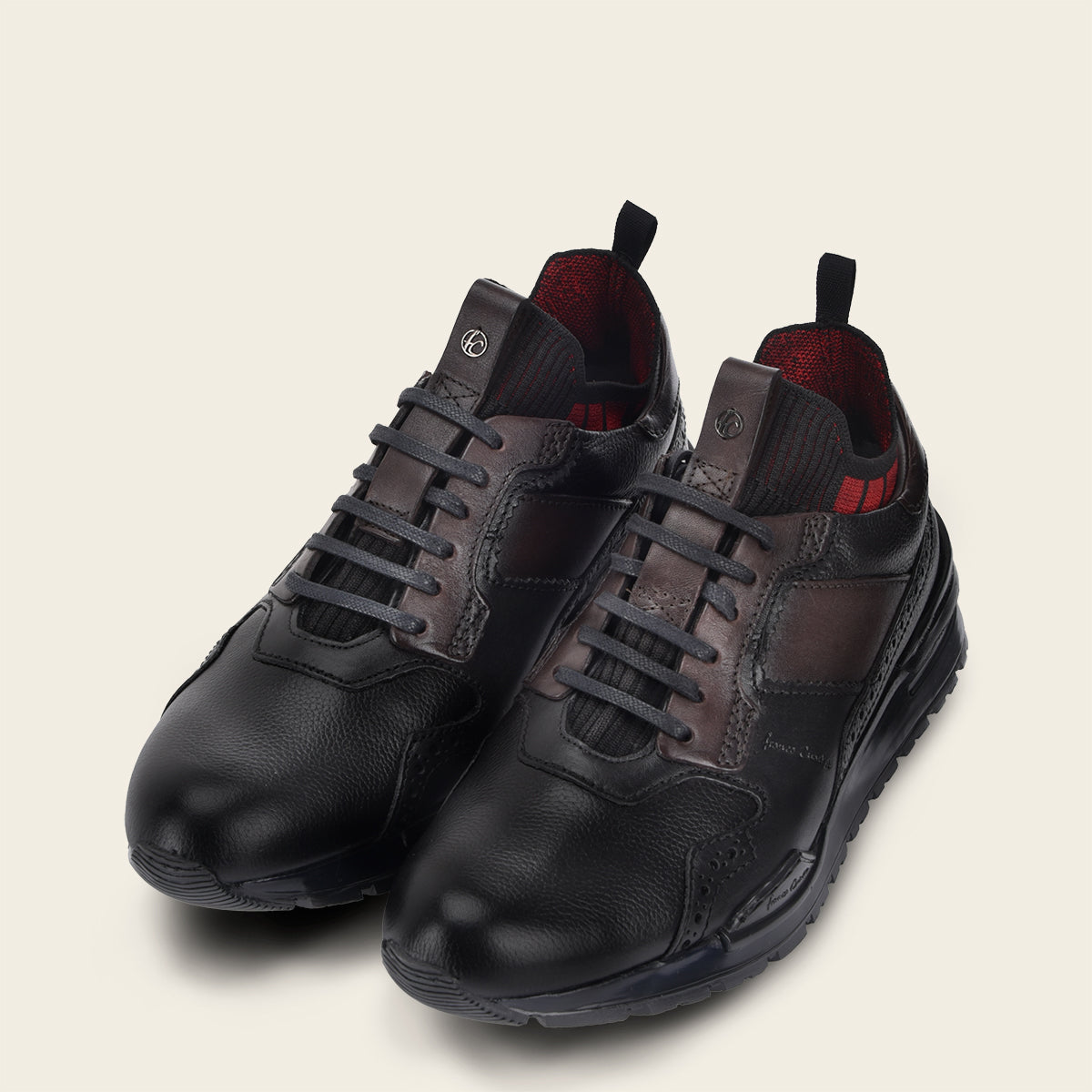 Tenis para caballero en piel genuina de ternera