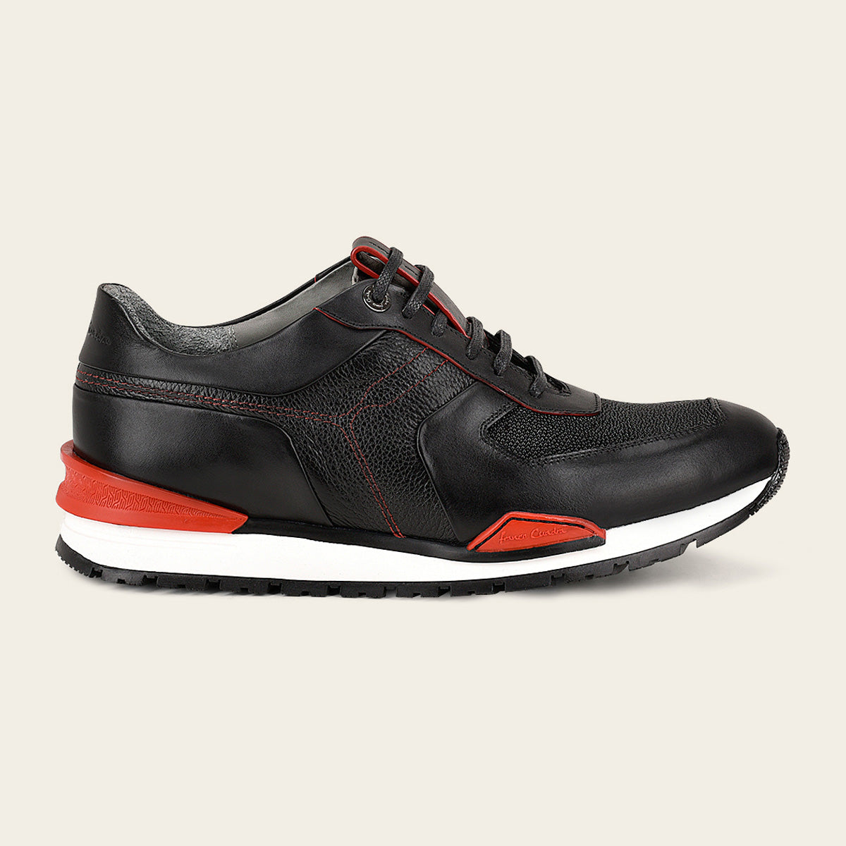 Tenis para caballero en piel genuina de mantarraya