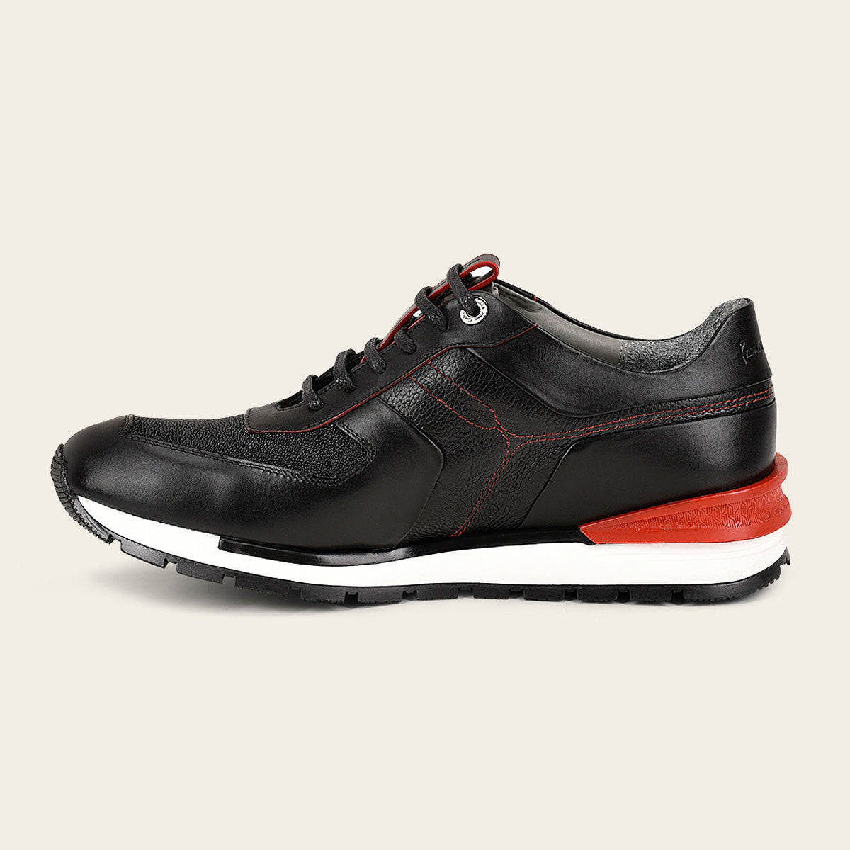 Tenis para caballero en piel genuina de mantarraya
