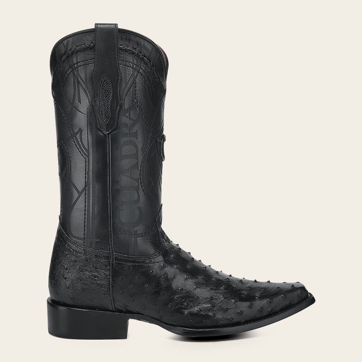 Bota tradicional Orígenes en piel genuina de avestruz para caballero