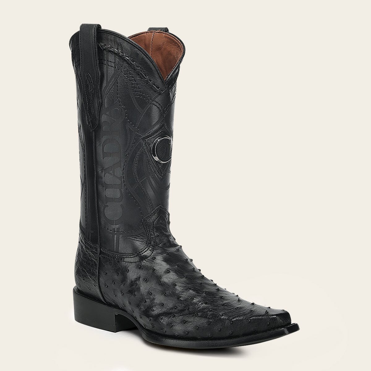 Bota tradicional Orígenes en piel genuina de avestruz para caballero