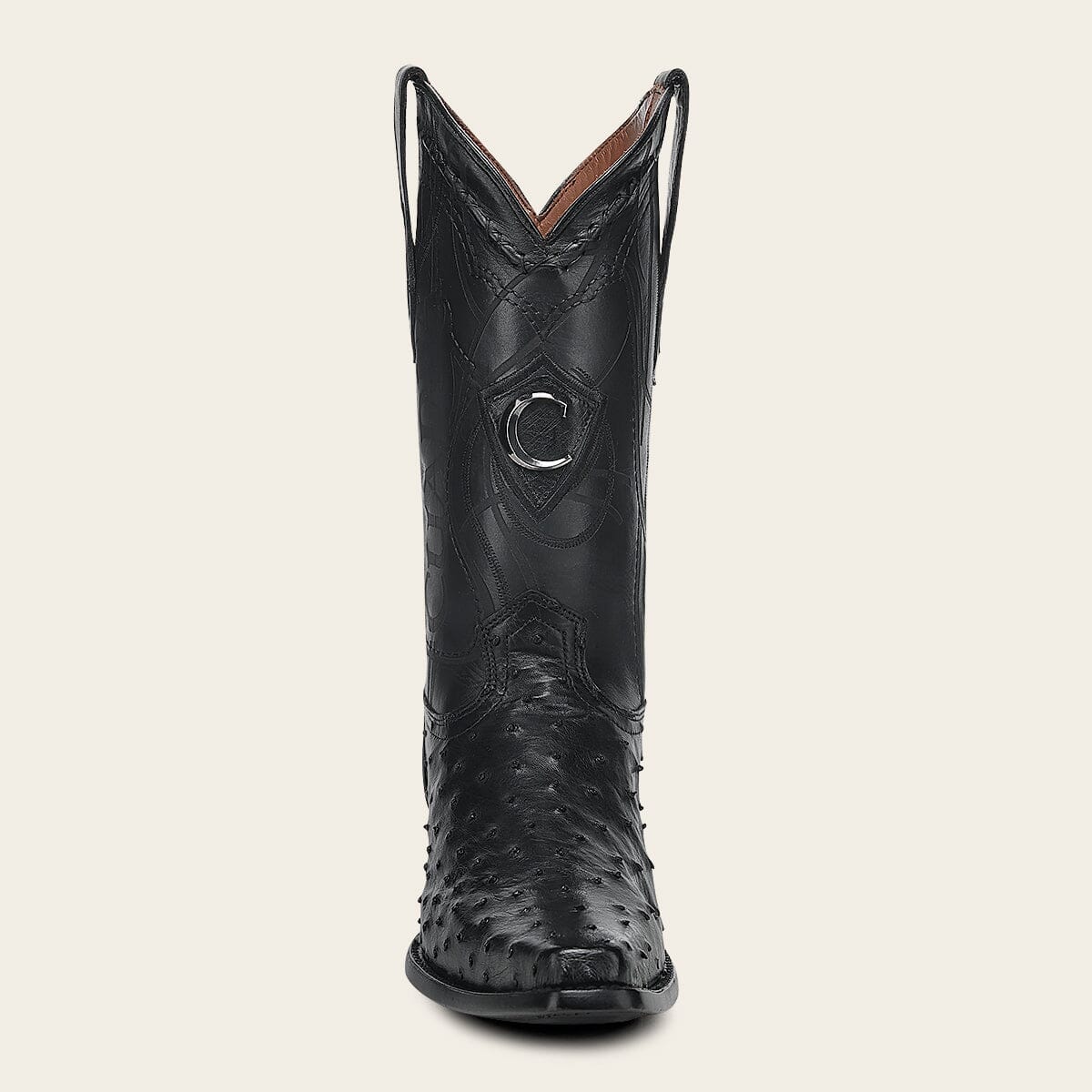 Bota tradicional Orígenes en piel genuina de avestruz para caballero