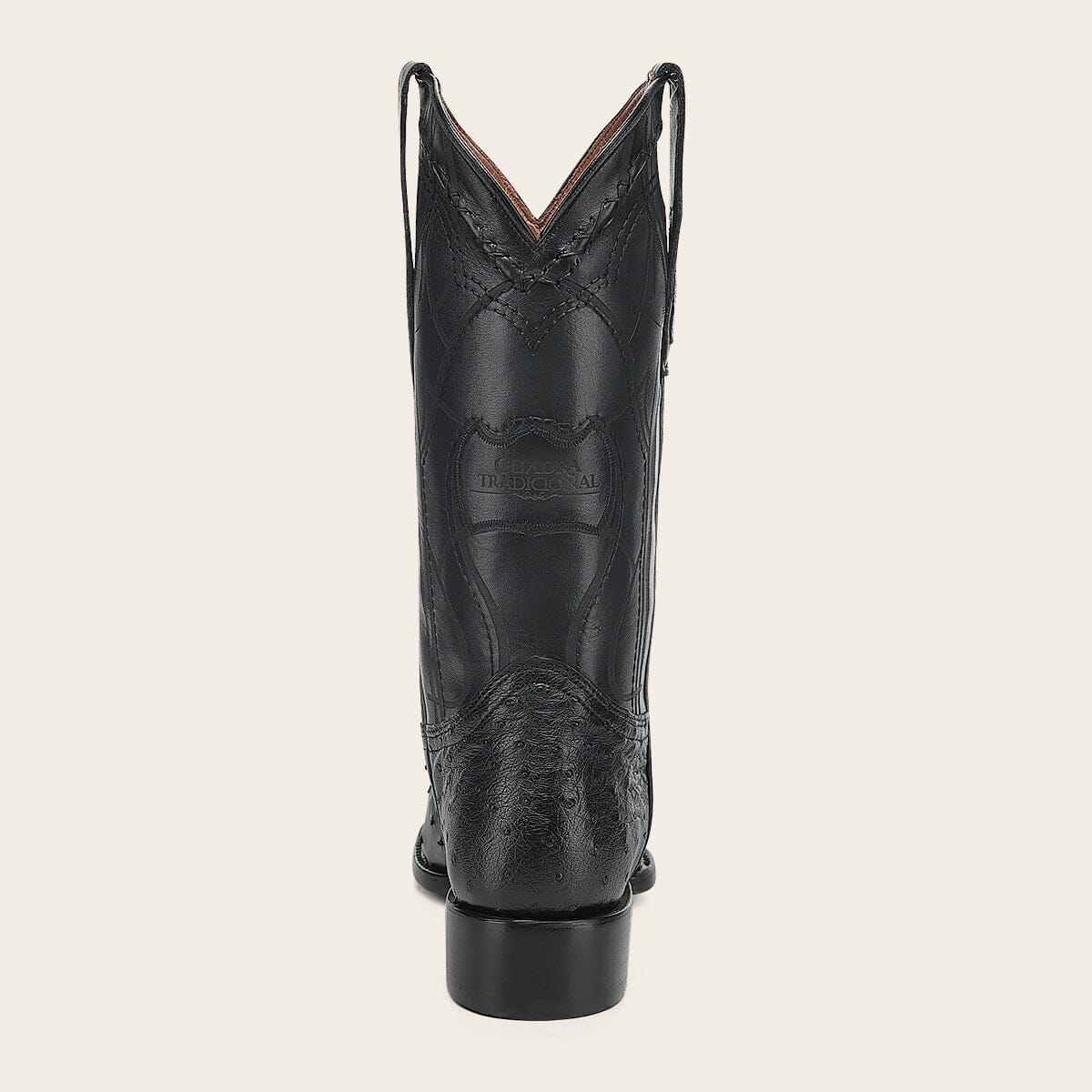 Bota tradicional Orígenes en piel genuina de avestruz para caballero
