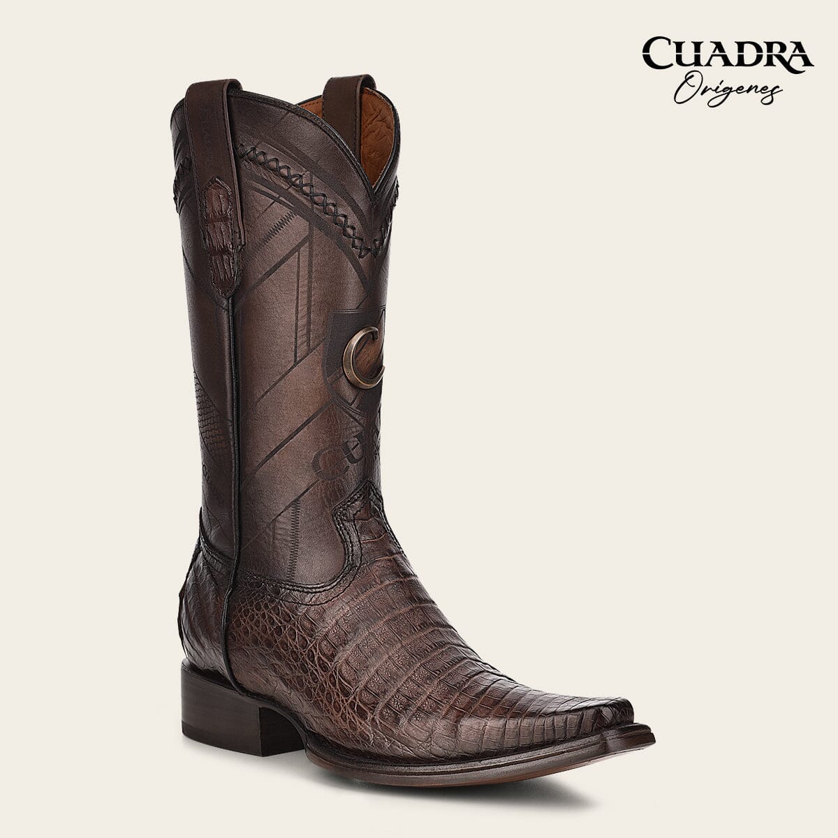 Bota tradicional Orígenes en piel genuina de fuscus para caballero