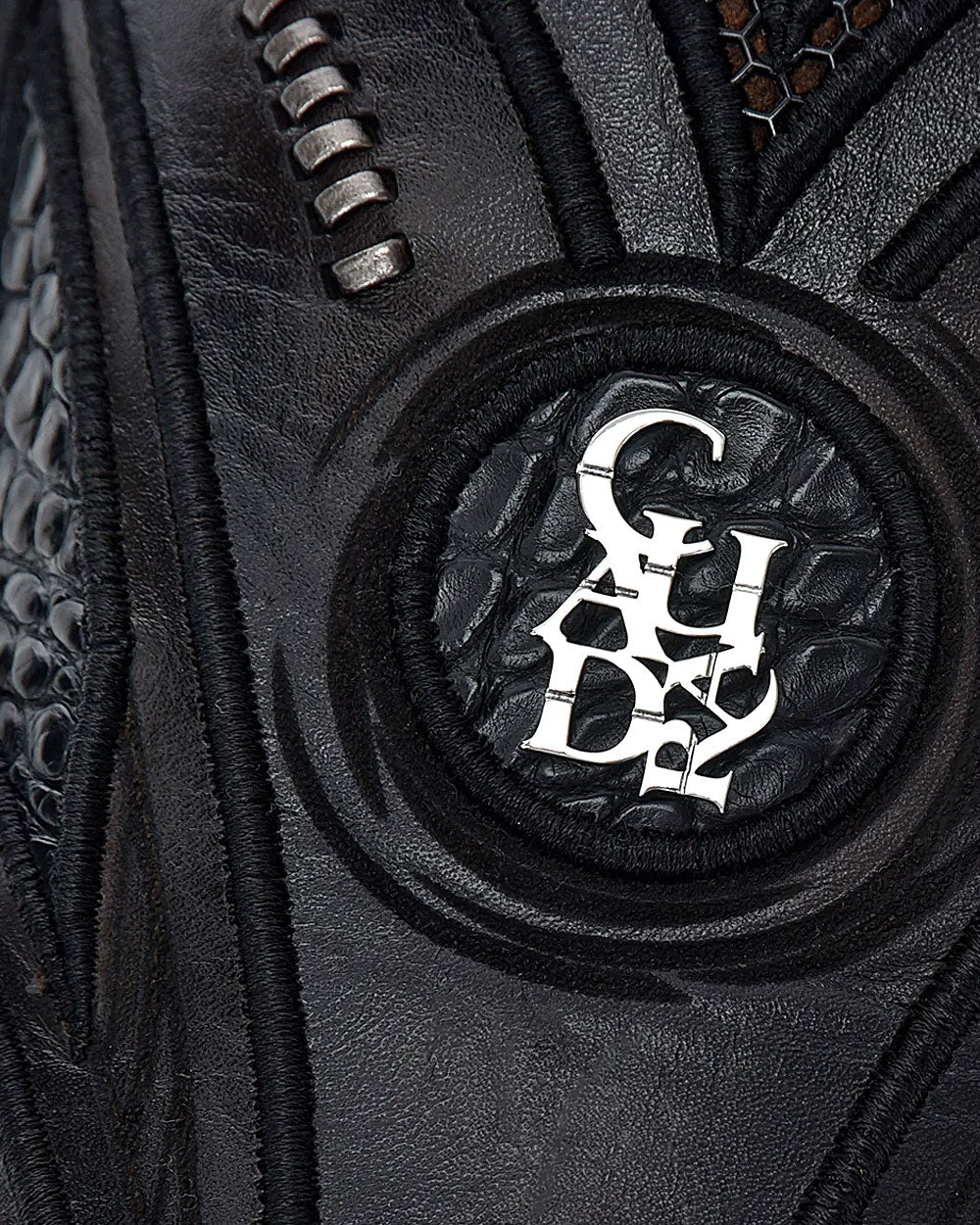 Bota vaquera de piel de alto exótico color negro
