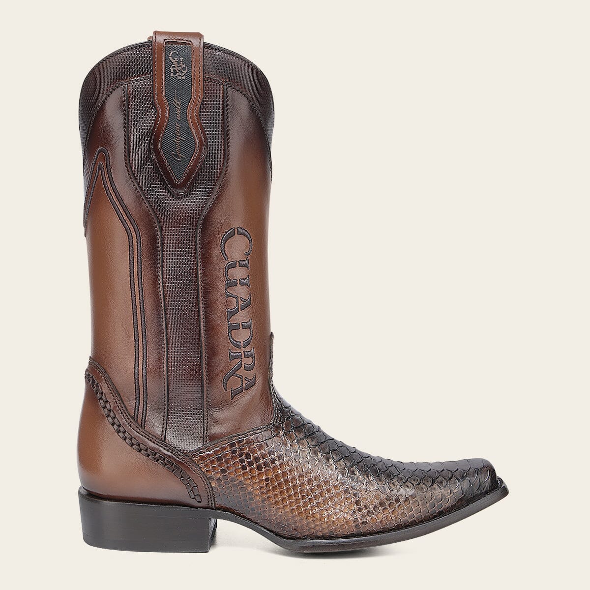 Bota tradicional en piel genuina de pitón para caballero