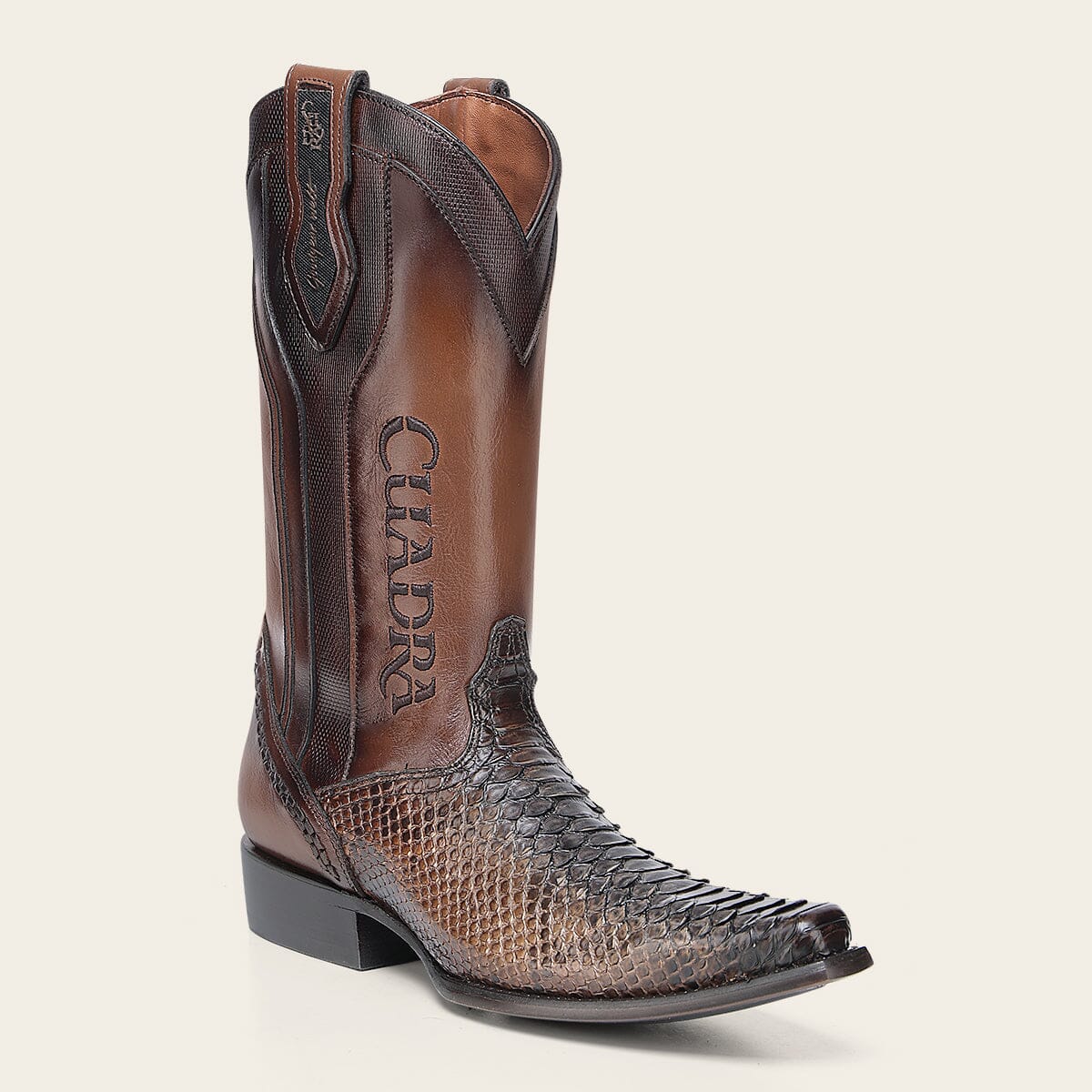 Bota tradicional en piel genuina de pitón para caballero