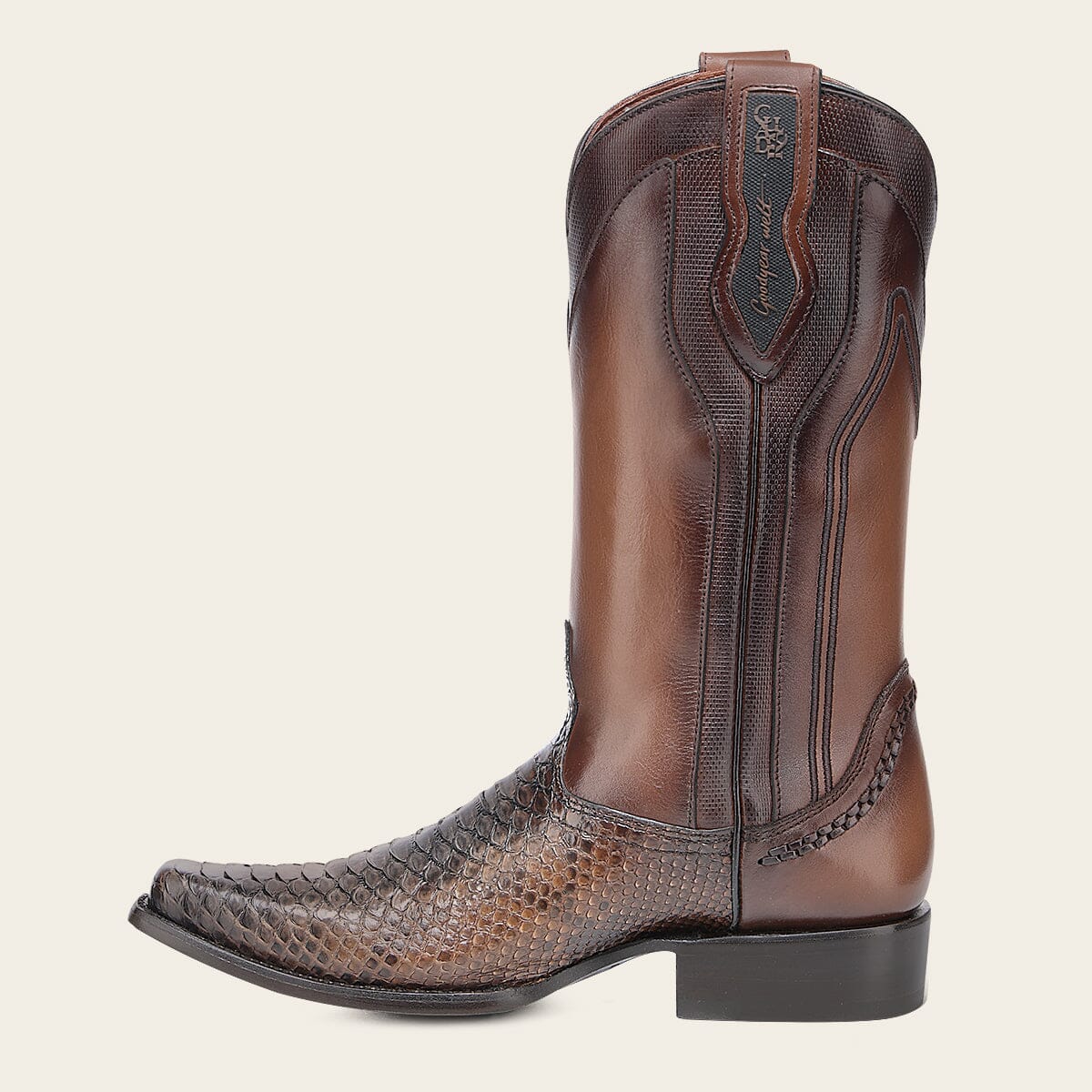 Bota tradicional en piel genuina de pitón para caballero