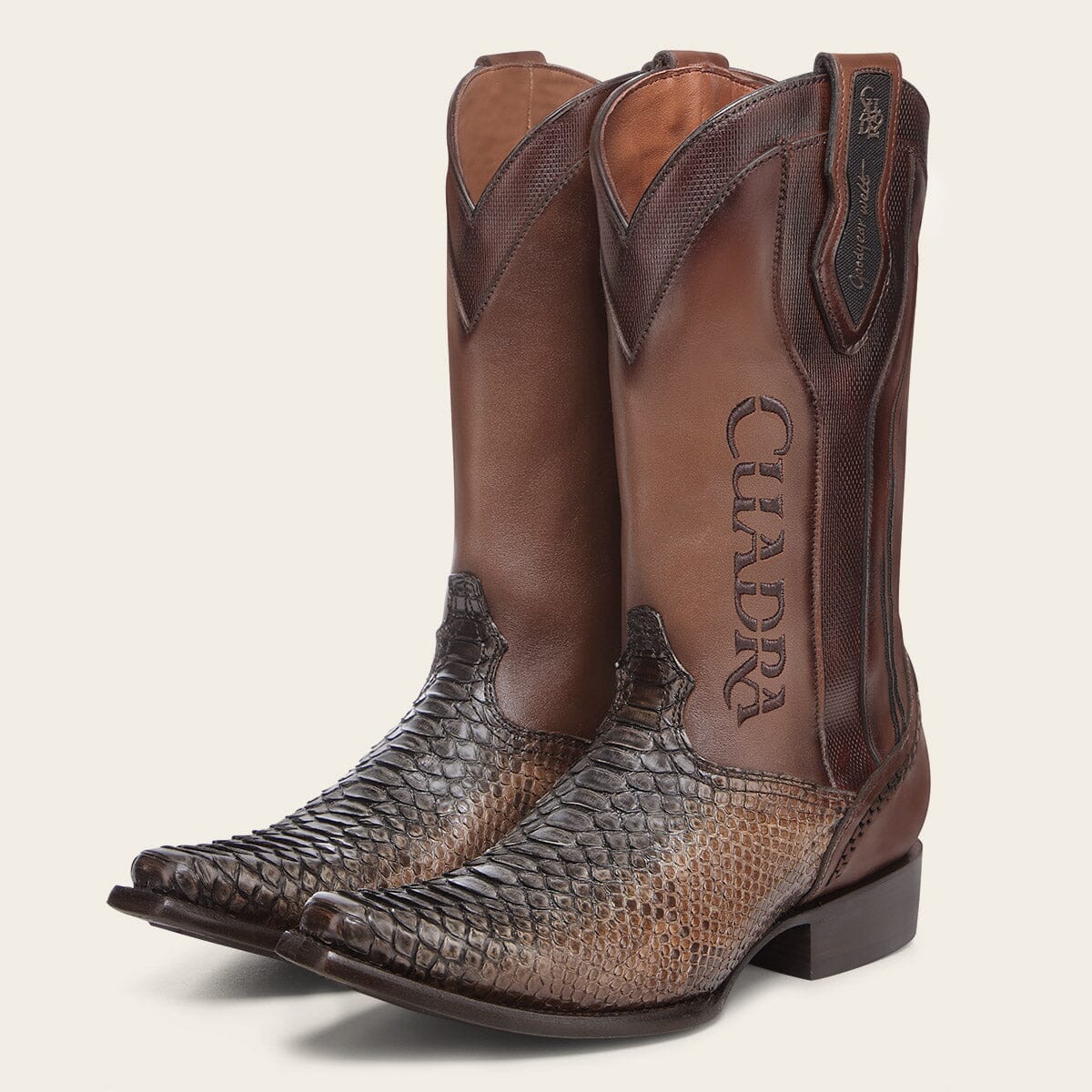 Bota tradicional en piel genuina de pitón para caballero