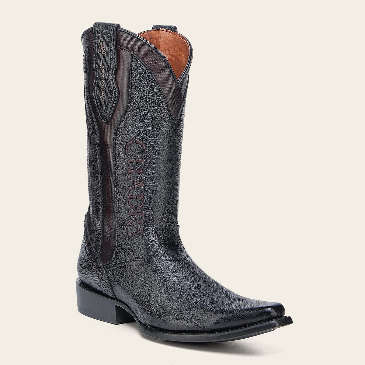 Bota vaquera en piel genuina de venado para caballero