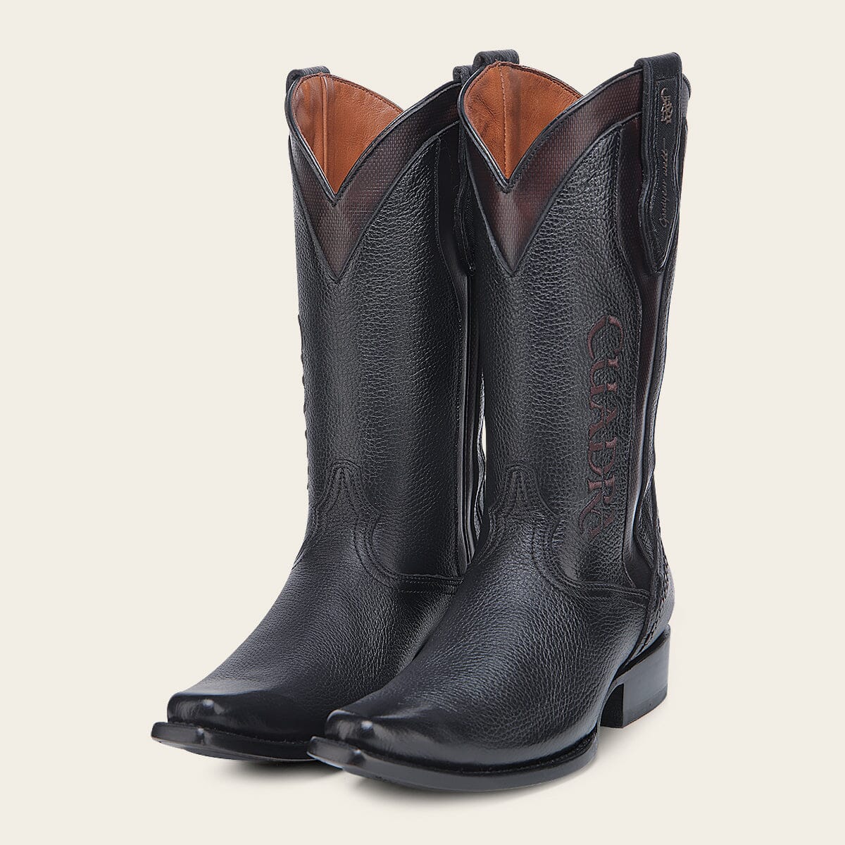Bota vaquera en piel genuina de venado para caballero