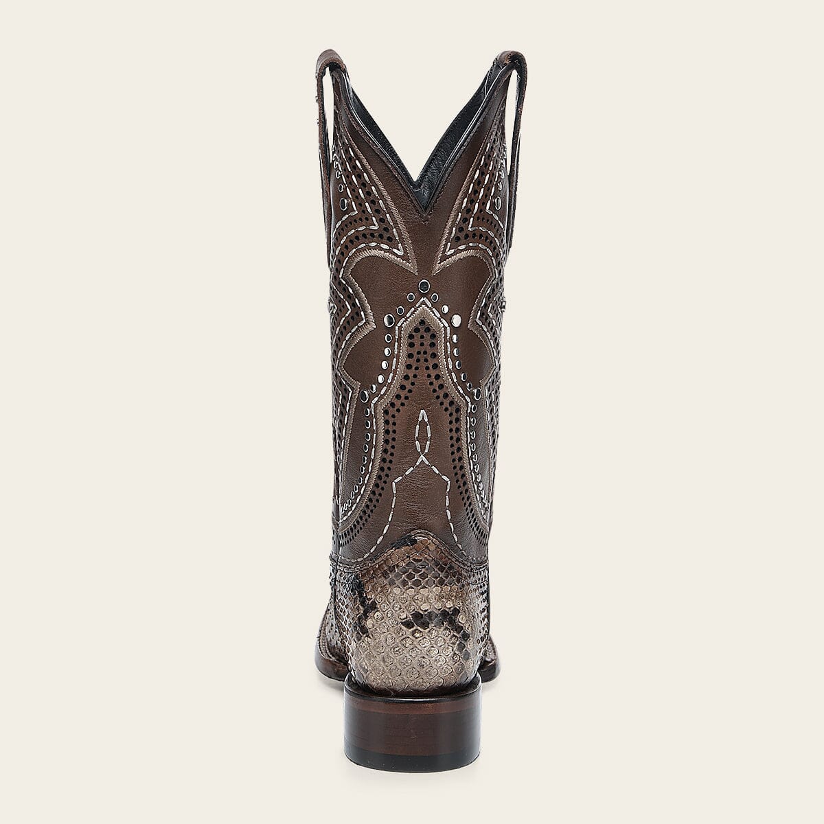 Bota rodeo en piel genuina de pitón para dama