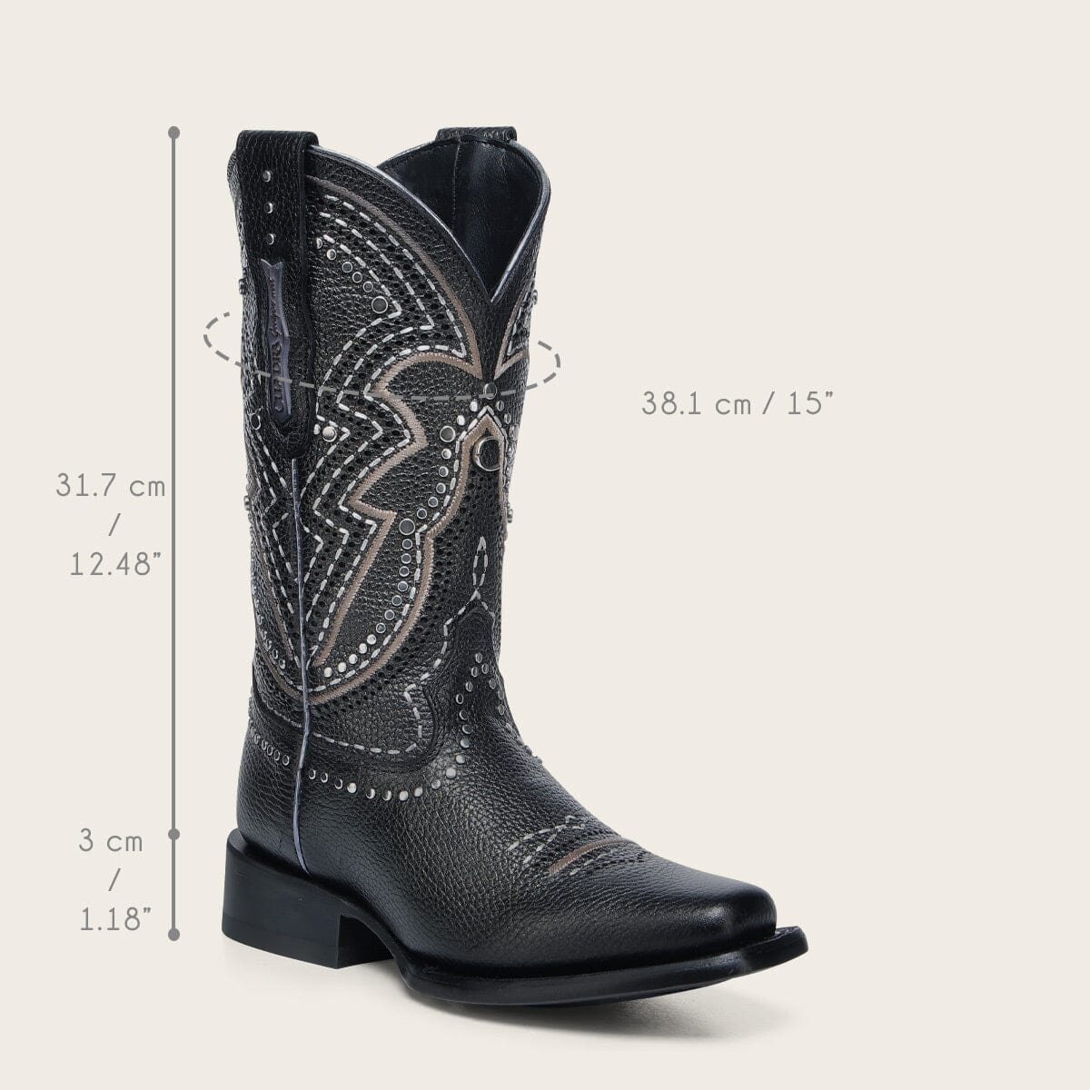Bota rodeo en piel genuina para dama