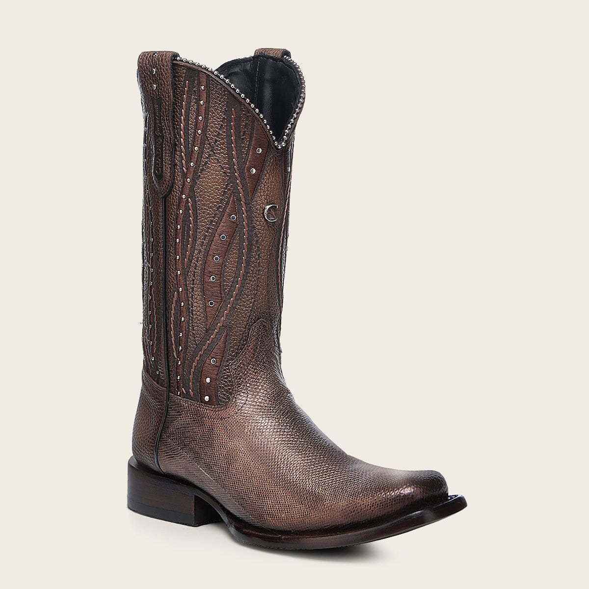 Bota de rodeo en piel genuina de carunga para dama