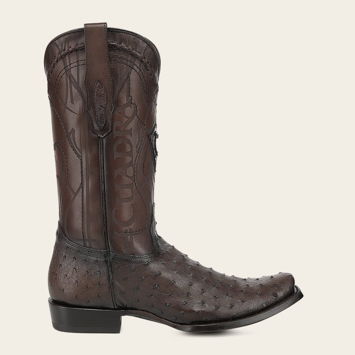Bota tradicional Orígenes en piel genuina de avestruz para caballero