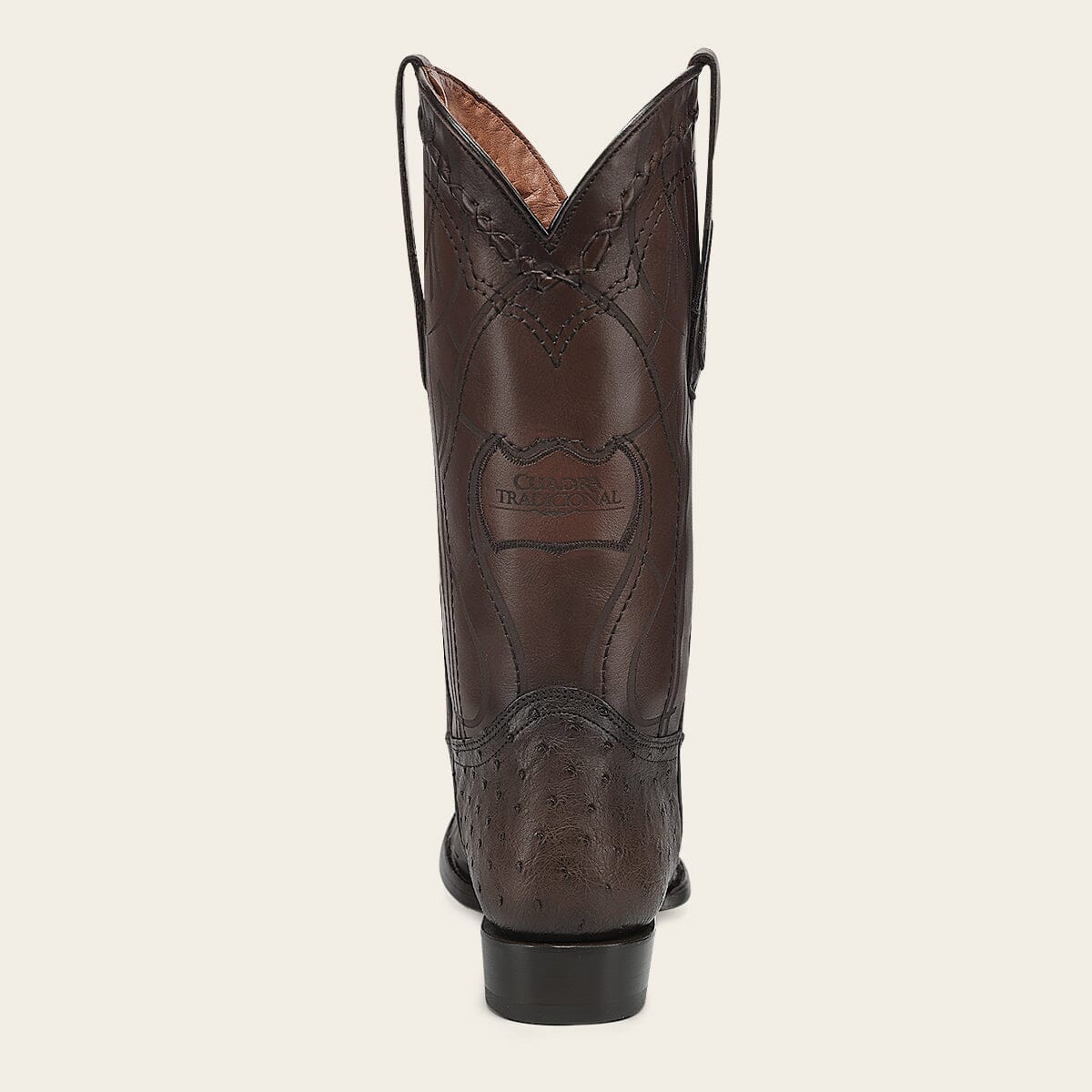 Bota tradicional Orígenes en piel genuina de avestruz para caballero