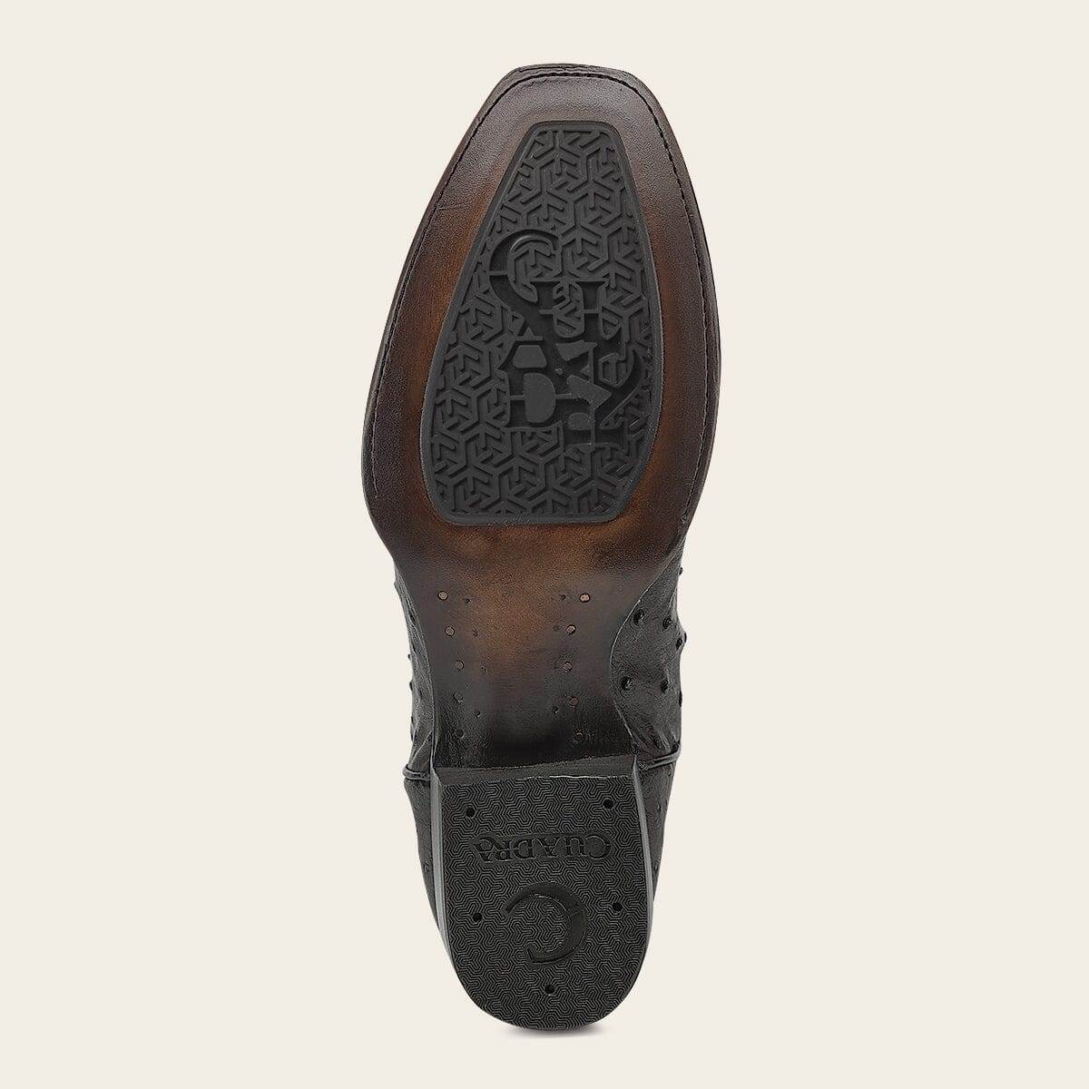 Bota tradicional Orígenes en piel genuina de avestruz para caballero