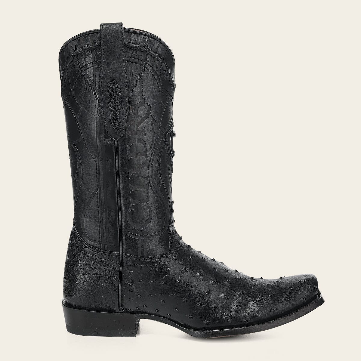 Bota tradicional Orígenes en piel genuina de avestruz para caballero
