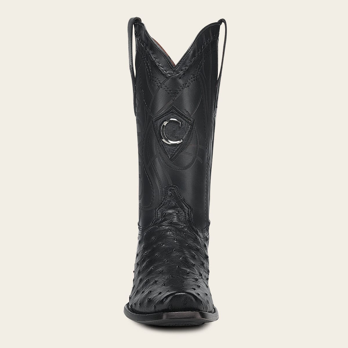 Bota tradicional Orígenes en piel genuina de avestruz para caballero