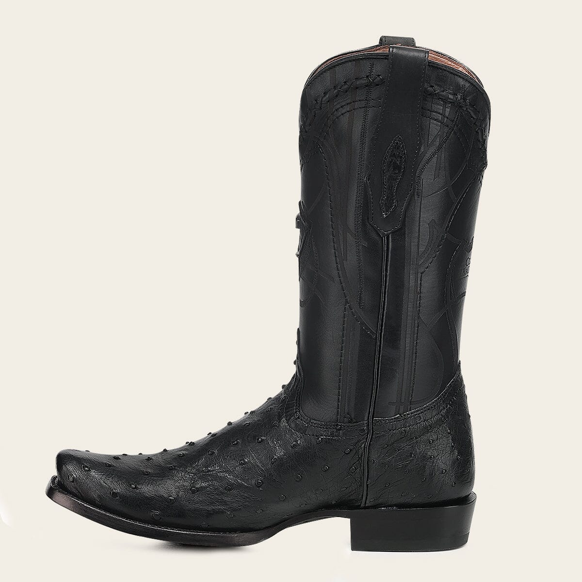 Bota tradicional Orígenes en piel genuina de avestruz para caballero