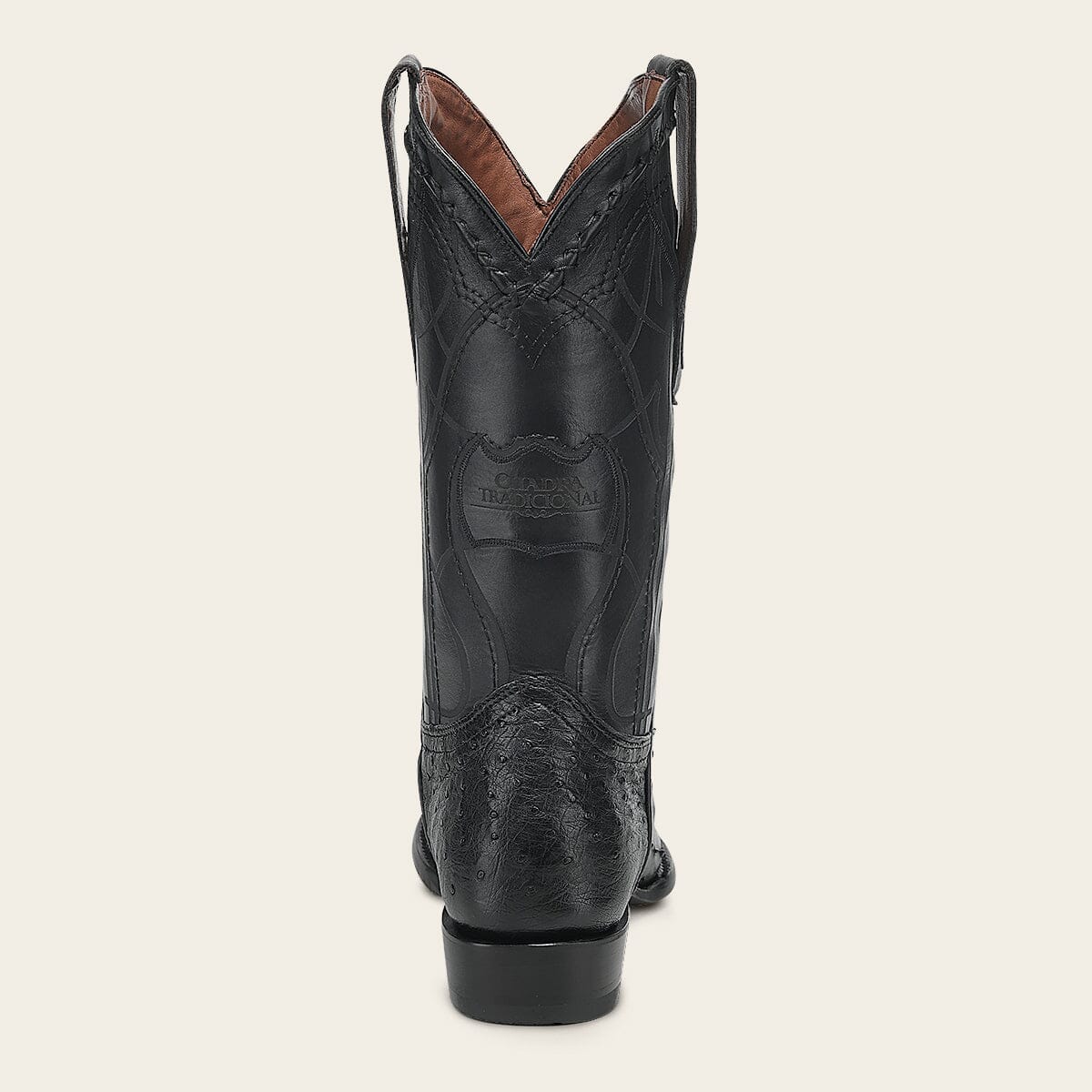 Bota tradicional Orígenes en piel genuina de avestruz para caballero
