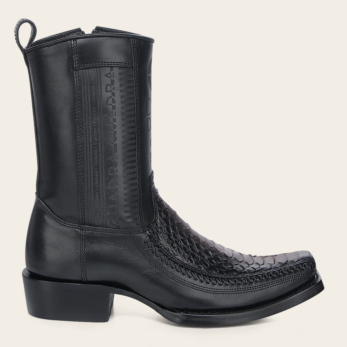 Bota casual en piel genuina de pitón para caballero
