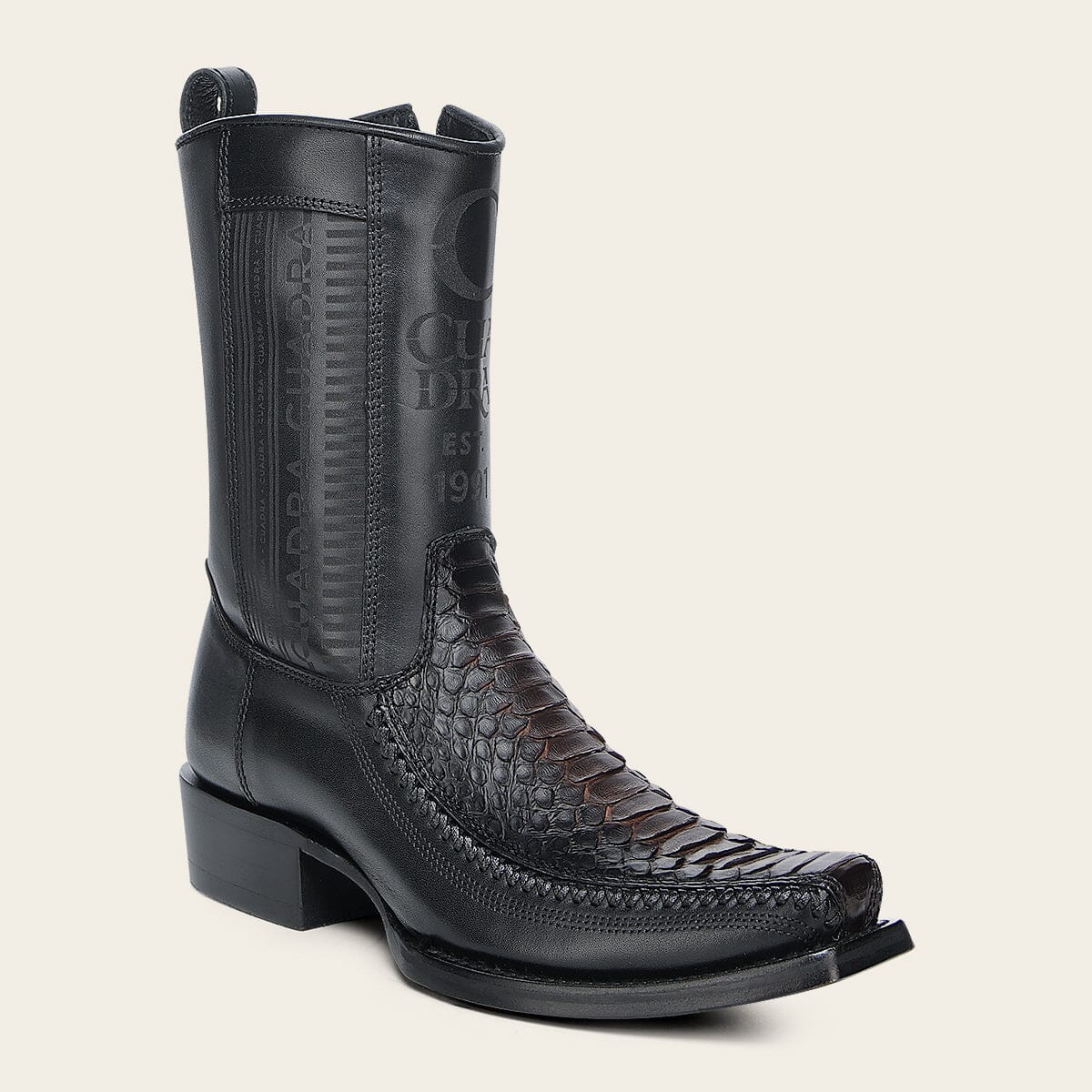 Bota casual en piel genuina de pitón para caballero