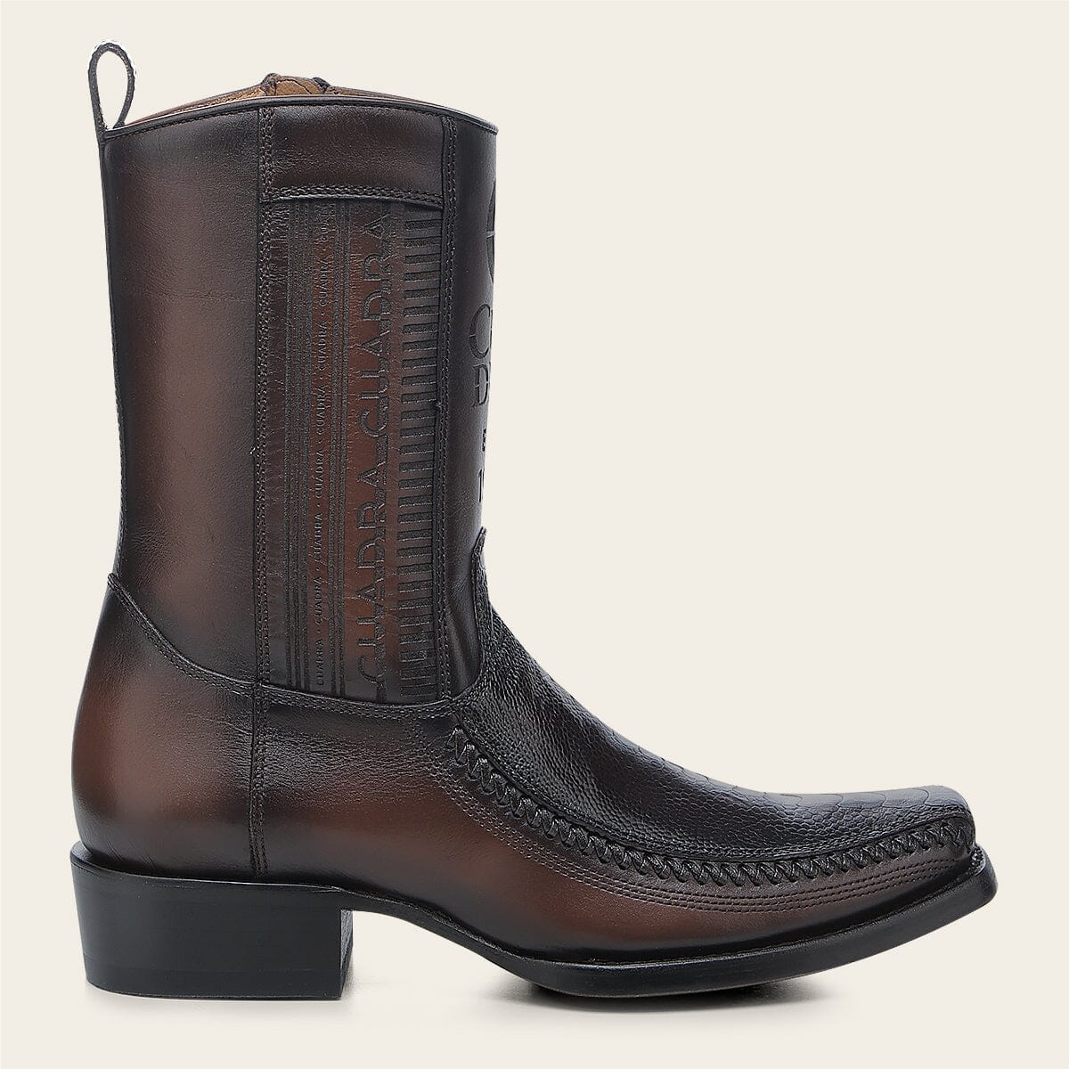 Bota casual en piel genuina de pata de avestruz para caballero