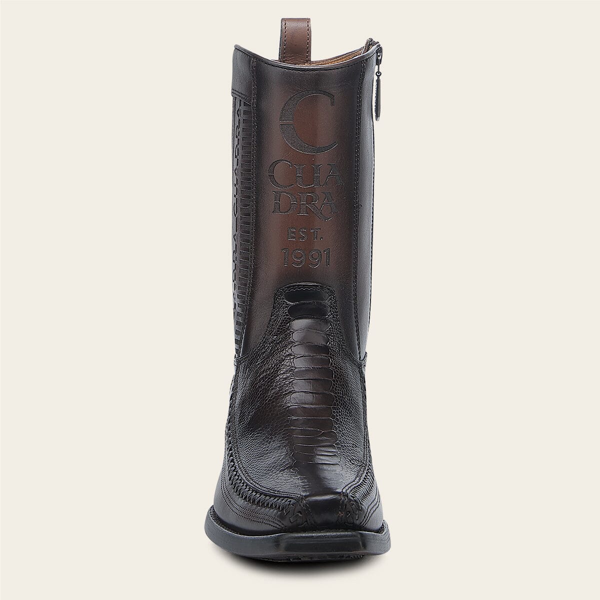 Bota casual en piel genuina de pata de avestruz para caballero