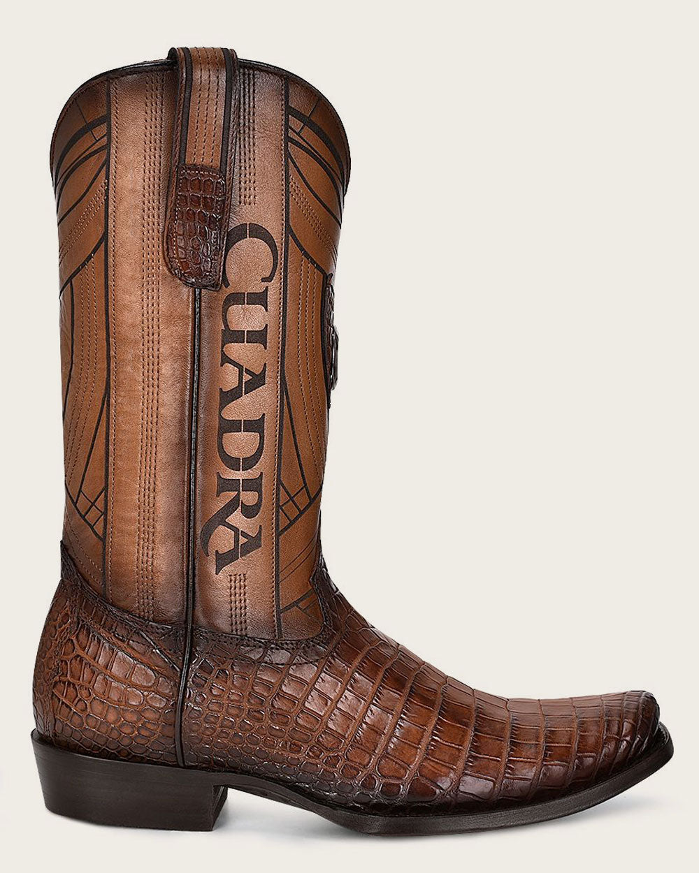 Botas de hombre tradicionales de cuero exótico pintadas a mano.
