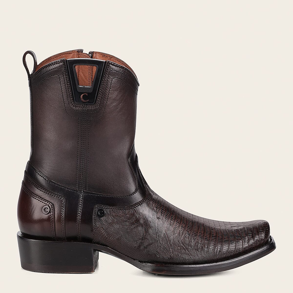 Bota en piel genuina de lizard para caballero