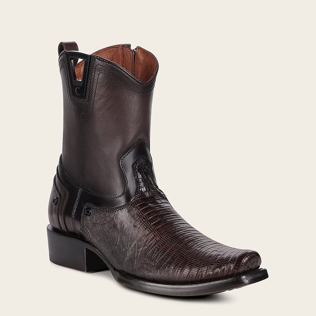 Bota en piel genuina de lizard para caballero