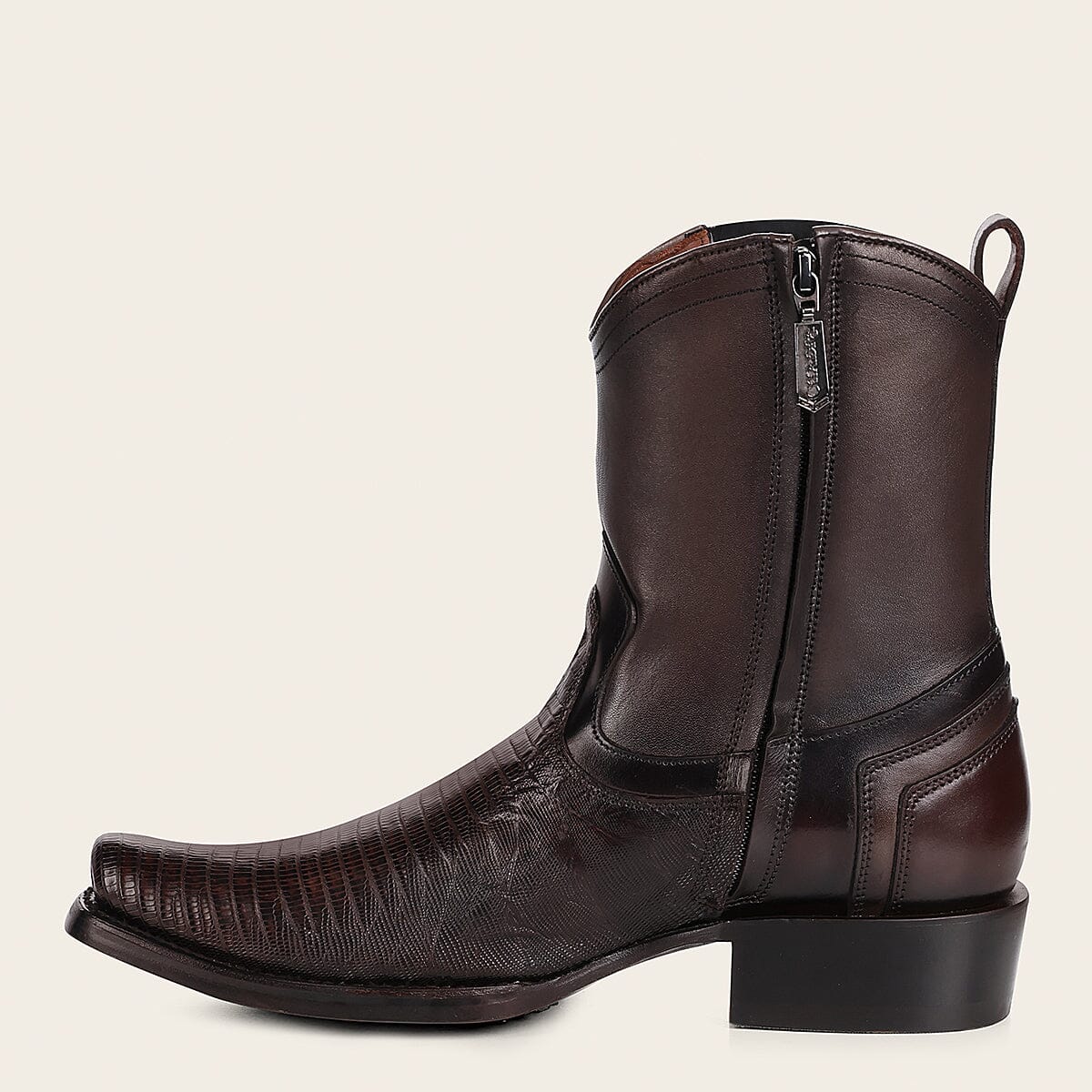 Bota en piel genuina de lizard para caballero