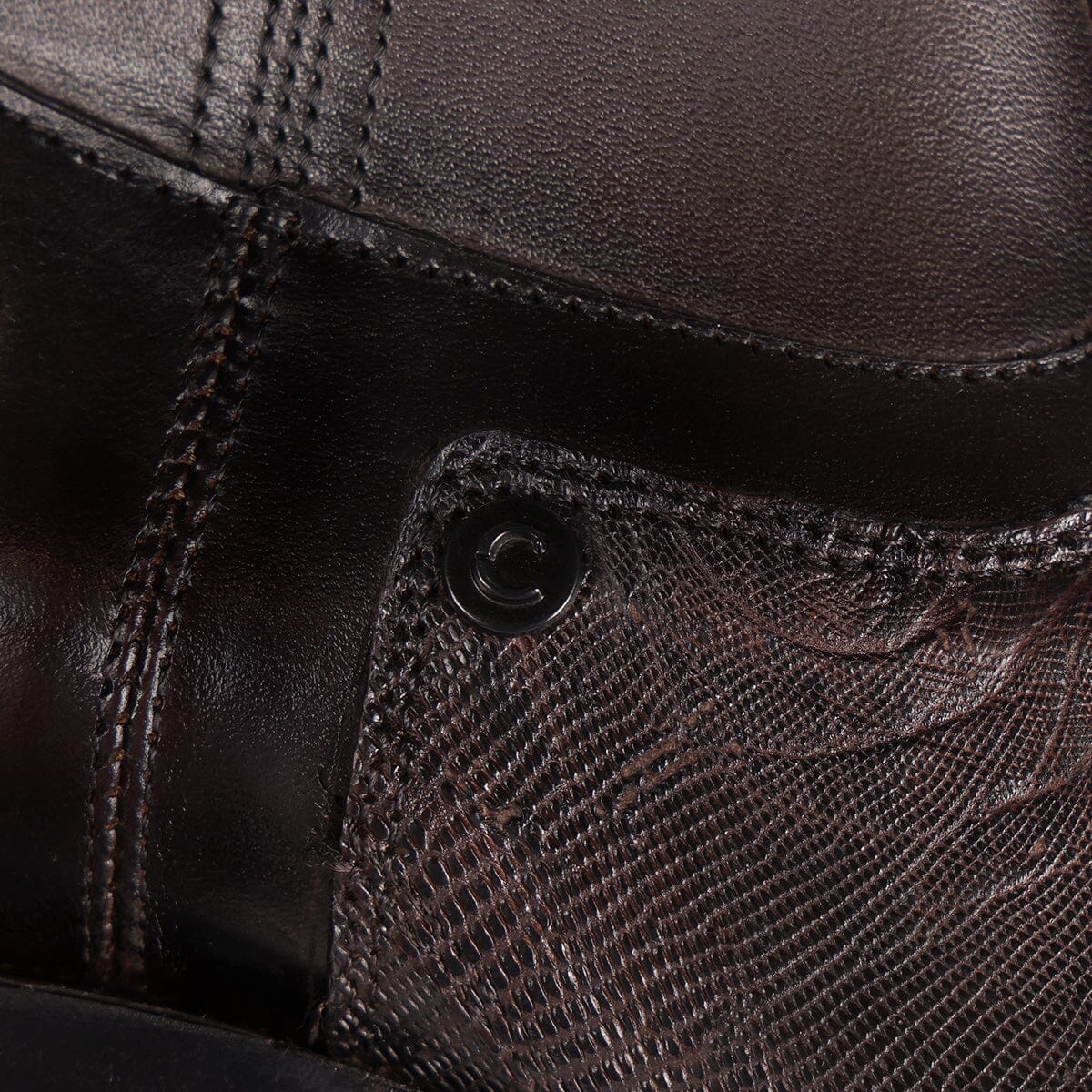 Bota en piel genuina de lizard para caballero