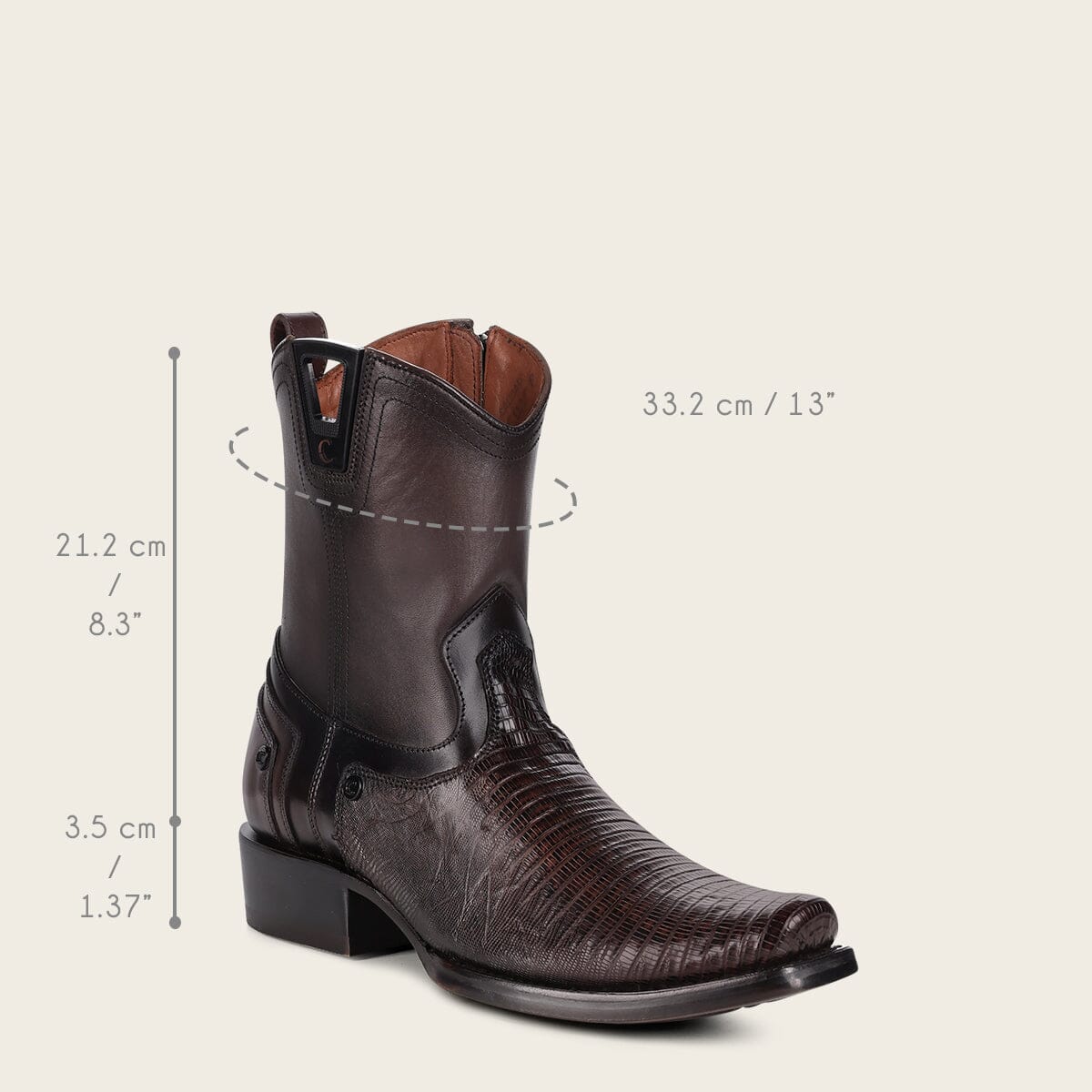 Bota en piel genuina de lizard para caballero
