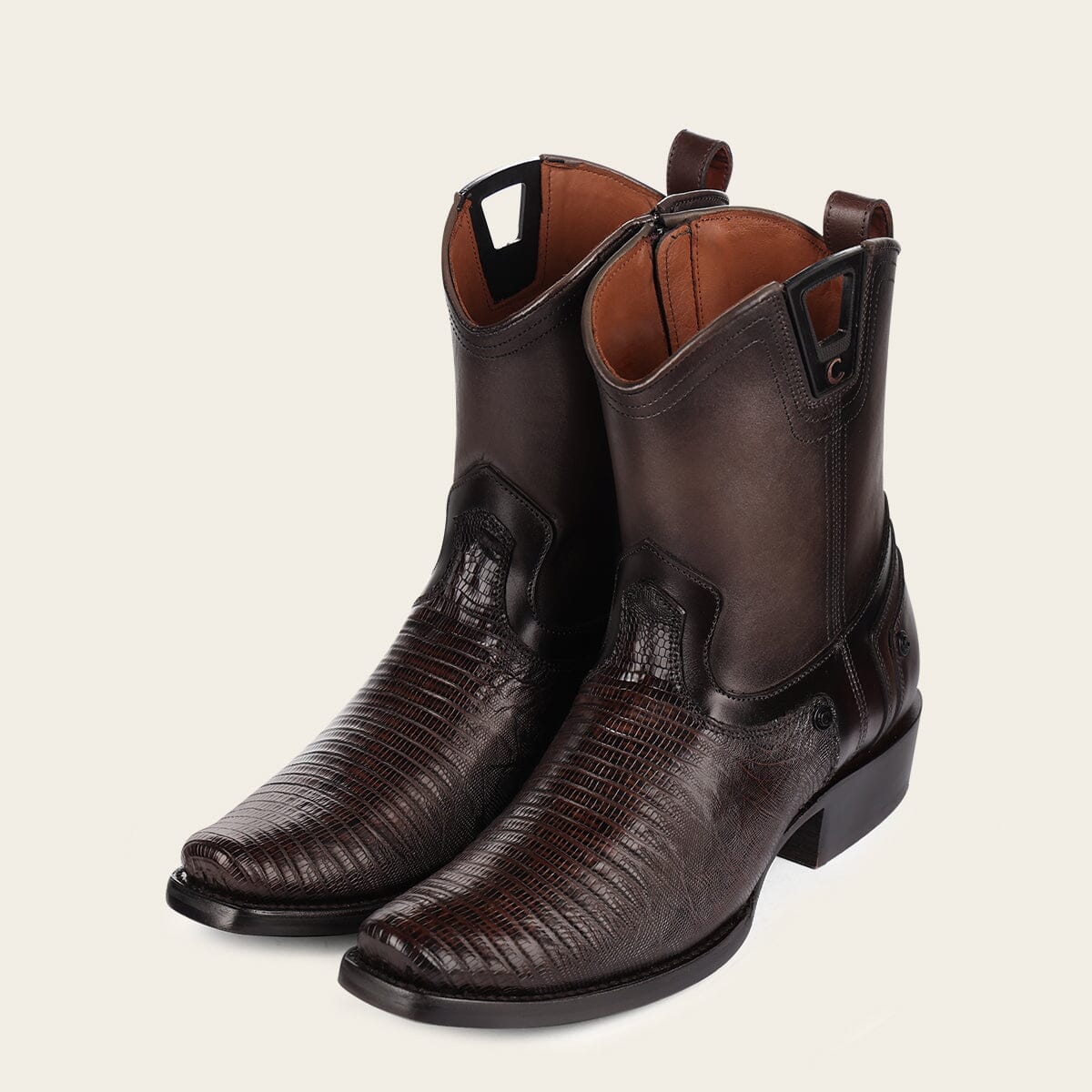 Bota en piel genuina de lizard para caballero