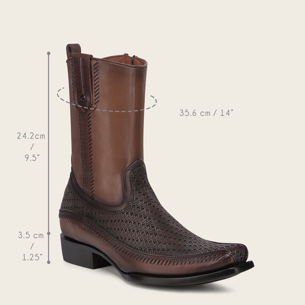 Bota casual en piel genuina para caballero