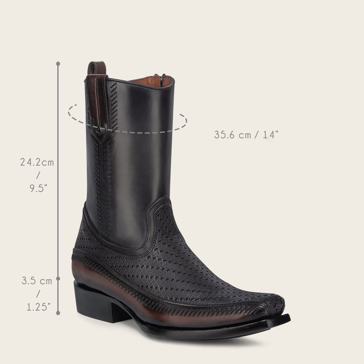 Bota casual en piel genuina para caballero
